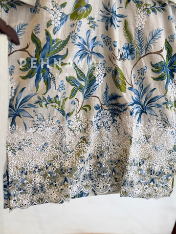 Lace Detailed Printed Suit
