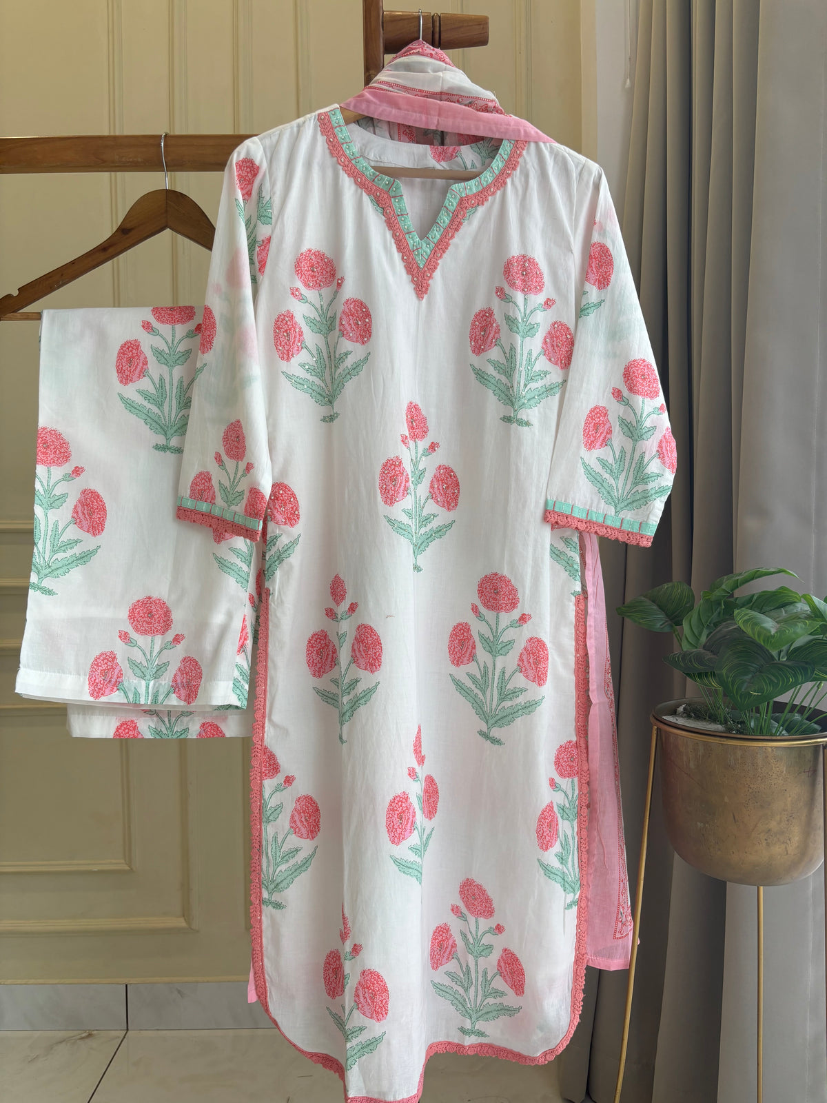 Floral Printed Pure Cotton Co-ord Set