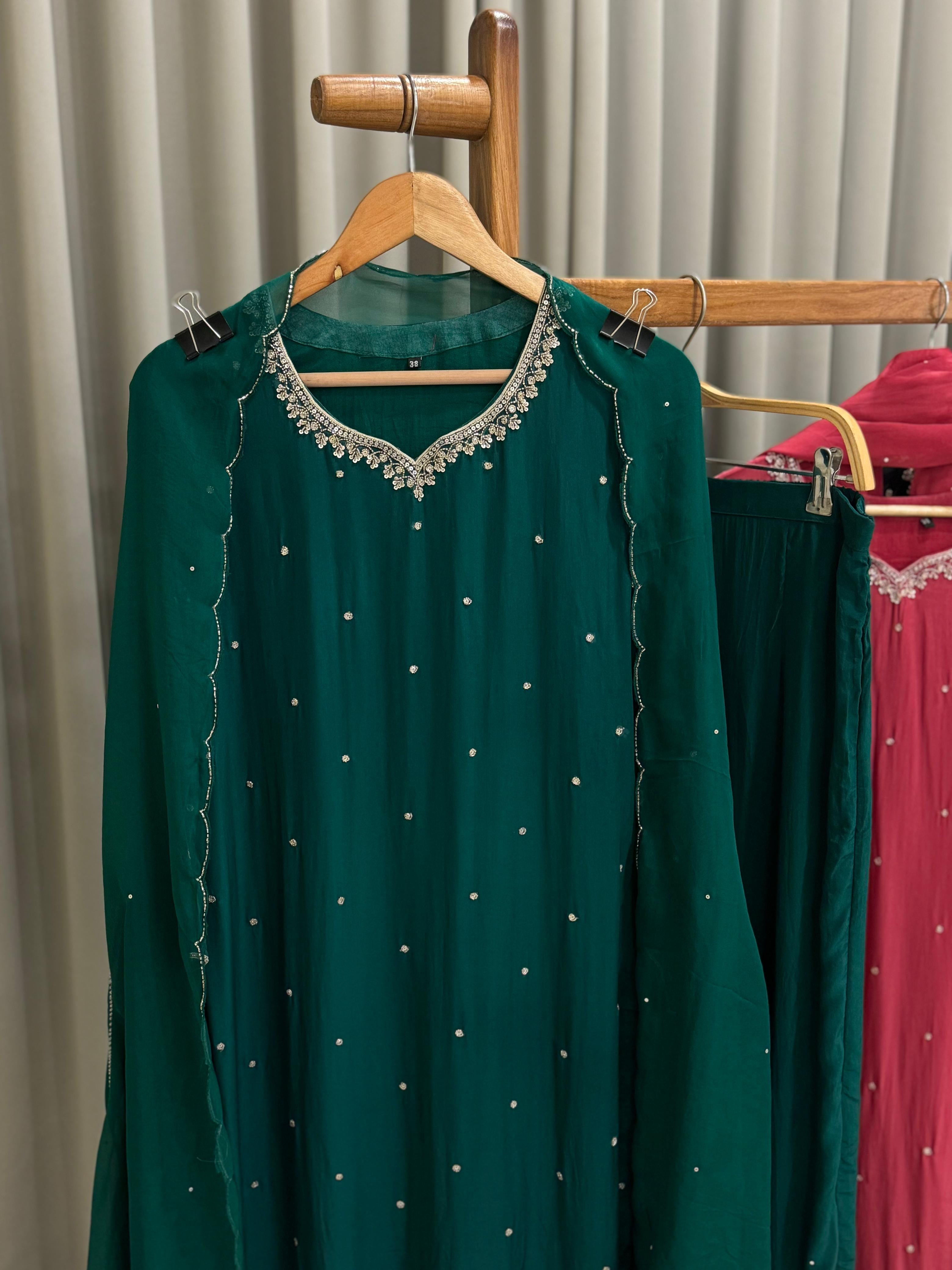 Handworked Premium Ready to wear suit with Neck detailings