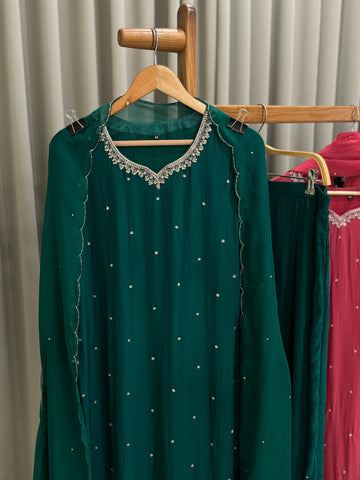 Handworked Premium Ready to wear suit with Neck detailings