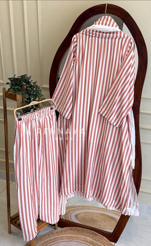 Striped Printed Three Piece Set 5137