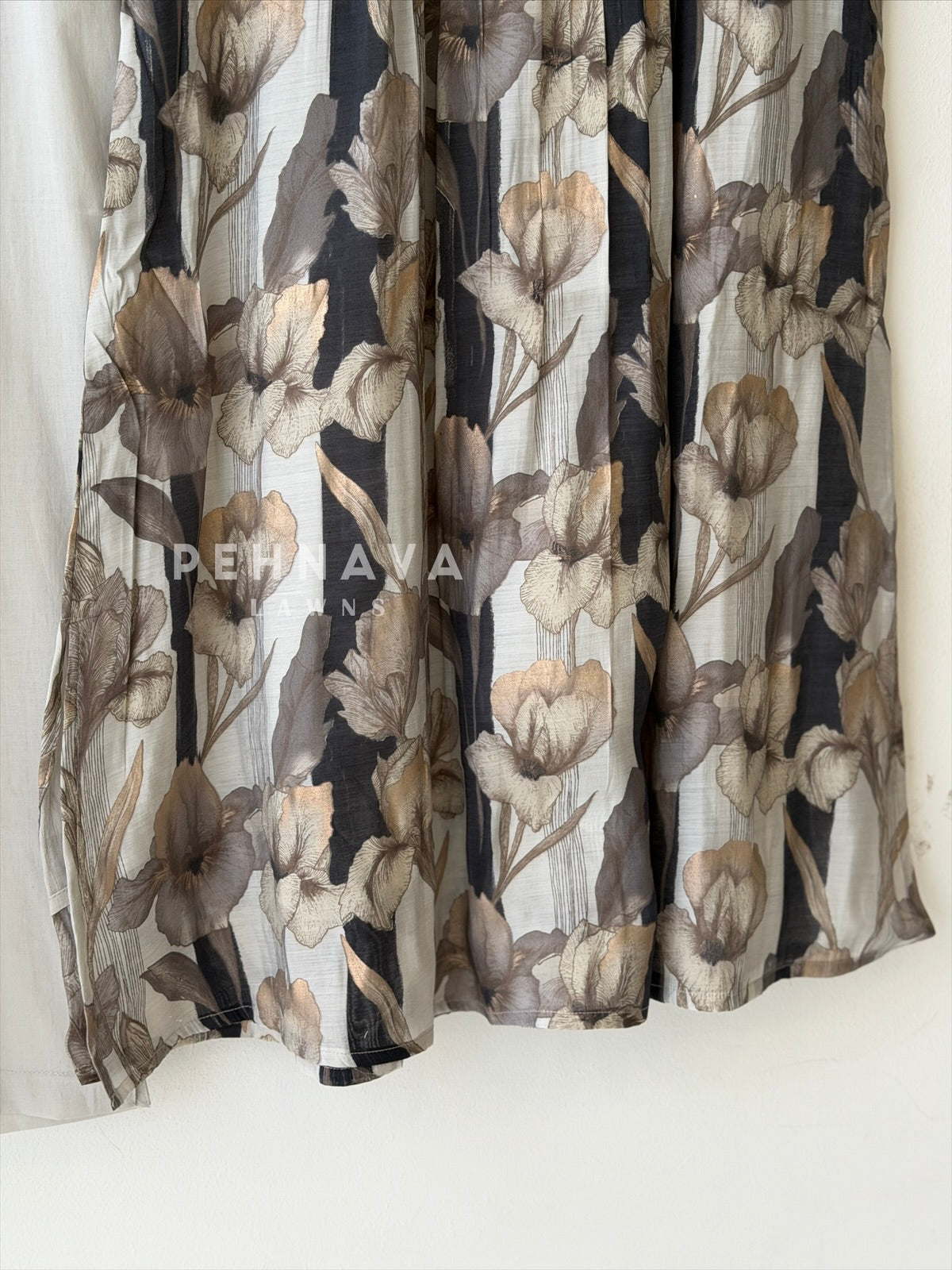 Pleated Yoke Floral Printed Two Piece Set 2175