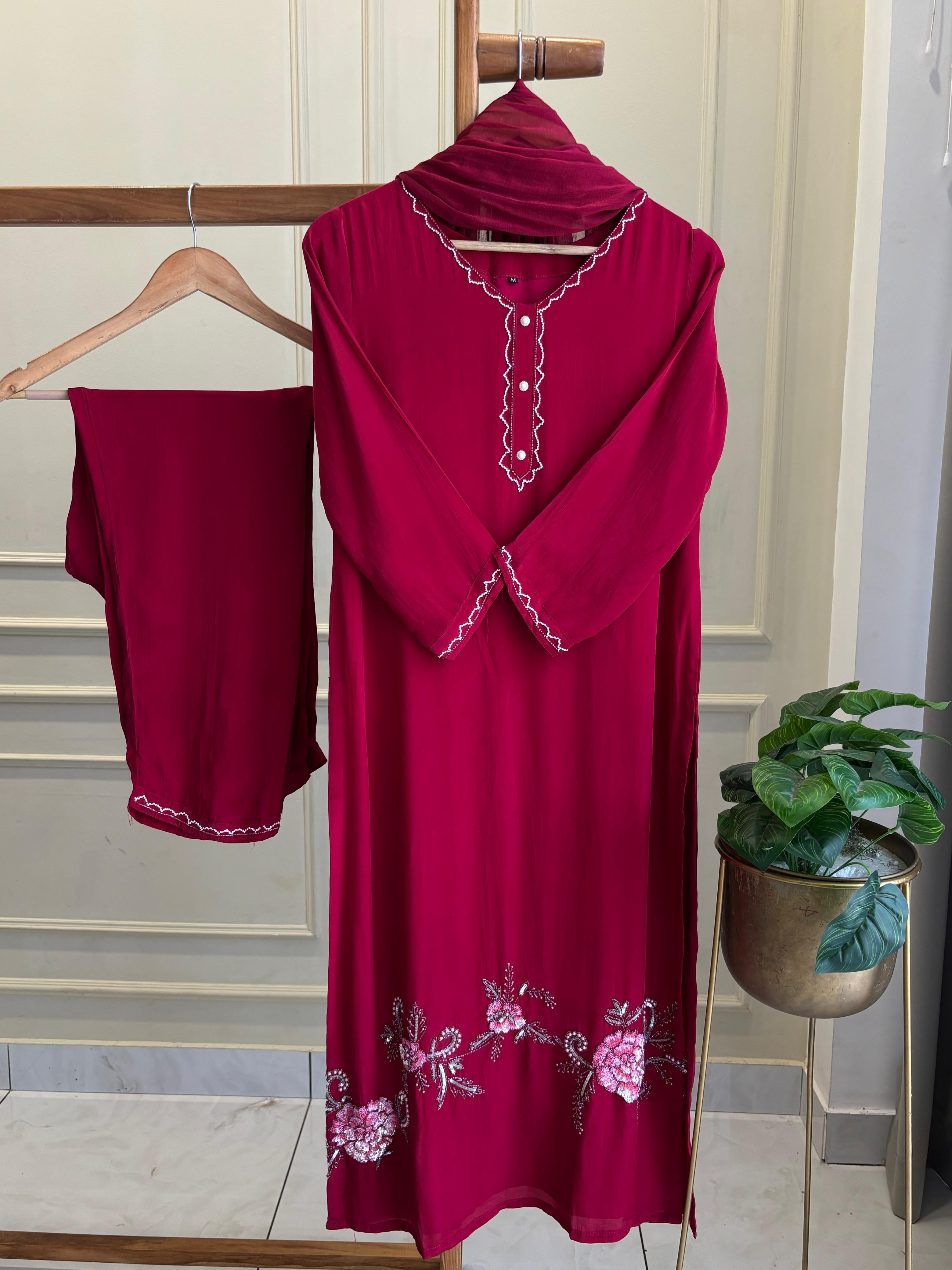 Premium  crepe Handwork Salwar Kameez