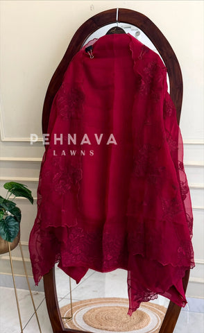 Organza Embroidered Unstitched Suit E358F