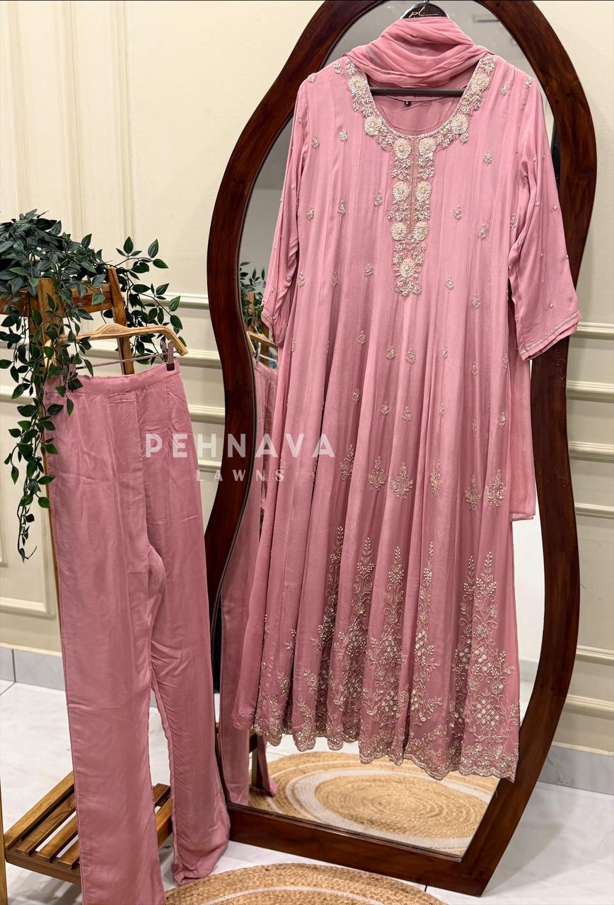Heavy Handworked Anarkali Attire 8888