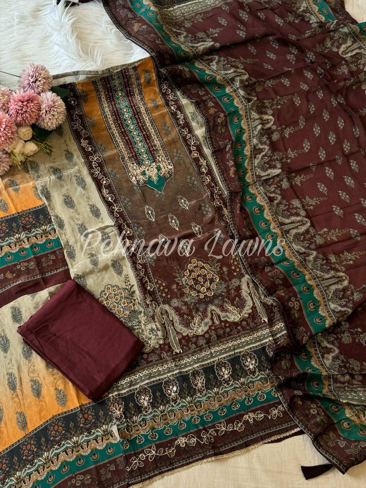 Trendy Festive Crepe Suit-1995