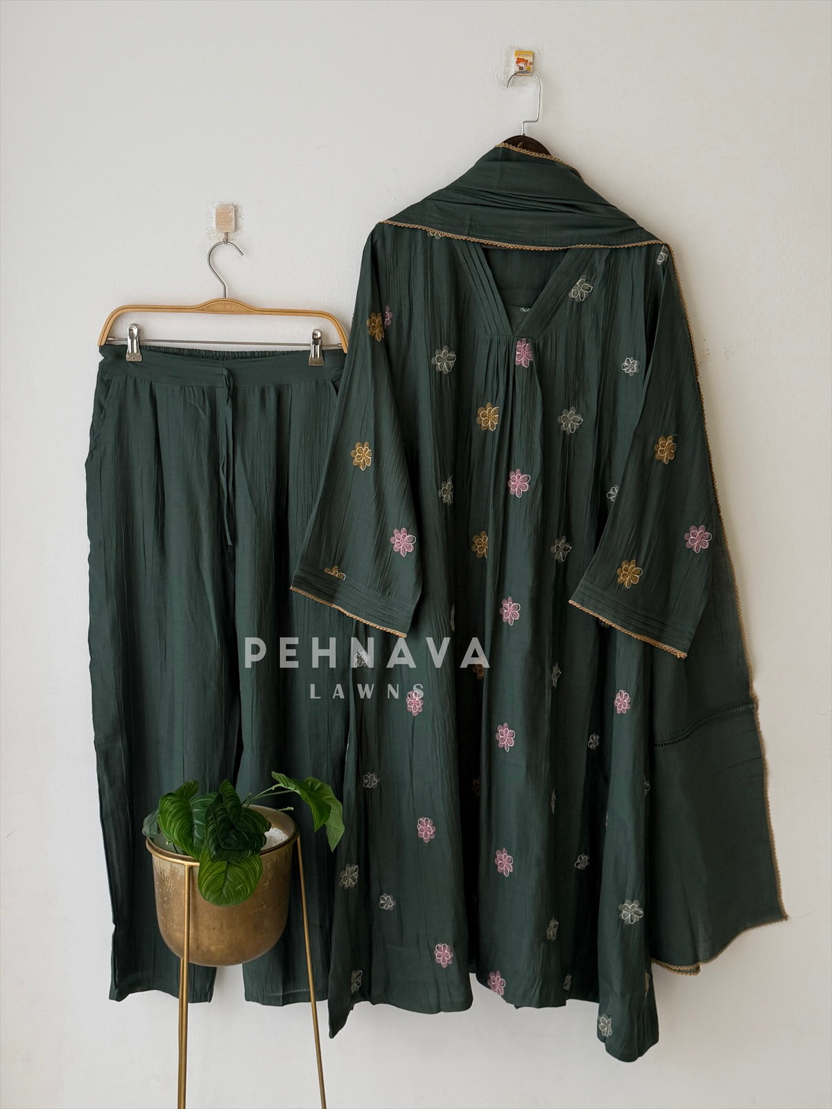 Floral Embroidered Imported Ensemble SN6113