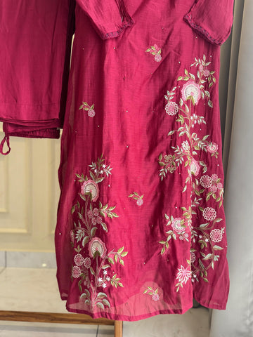 Premium mul chandheri embroidered  suit-4706