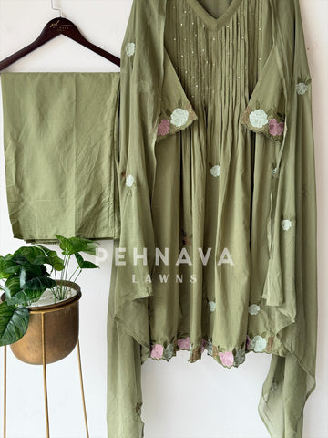 Soft- Cotton Pin Tuck Detailed Suit-6221