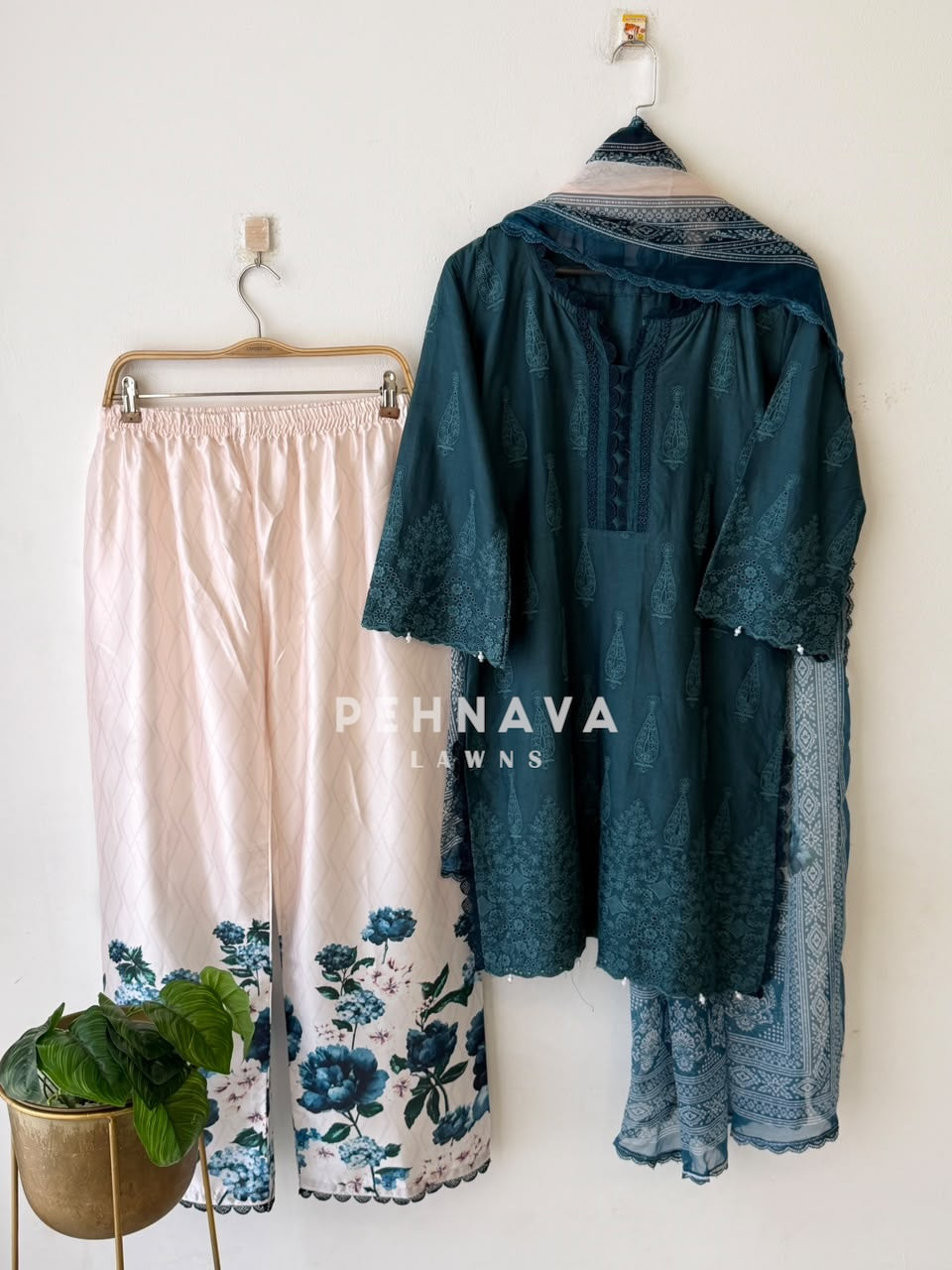 Embroidered Three Piece Set