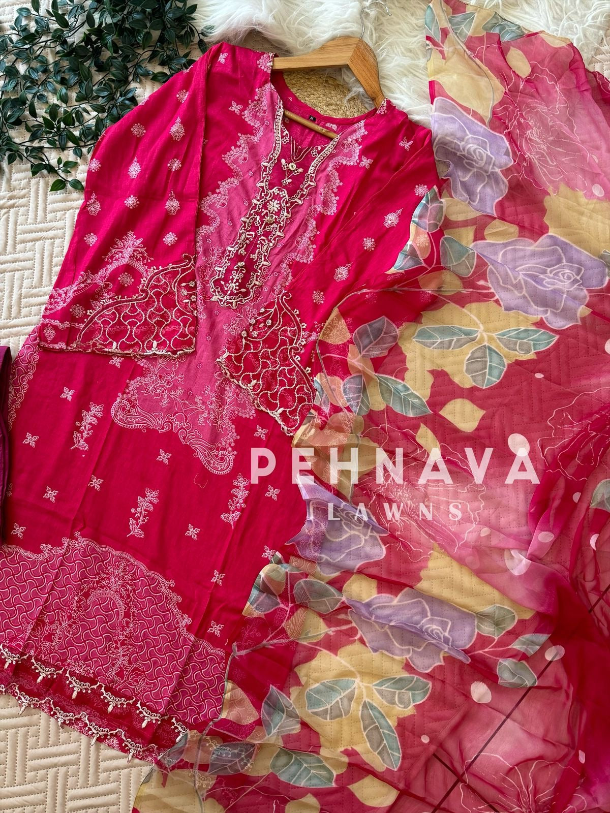New Pink Cotton Suit-1300