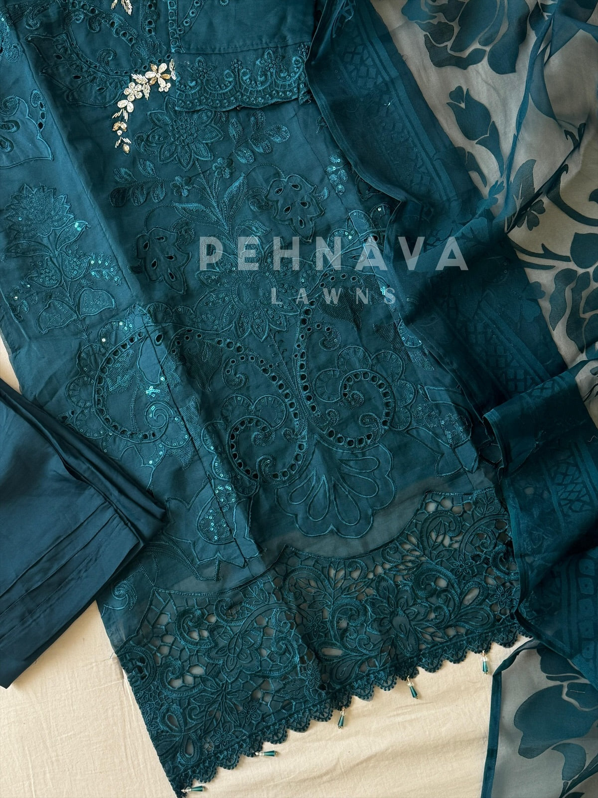 Cut Work Ready To Wear Suit-Csms - Pehnava Lawns