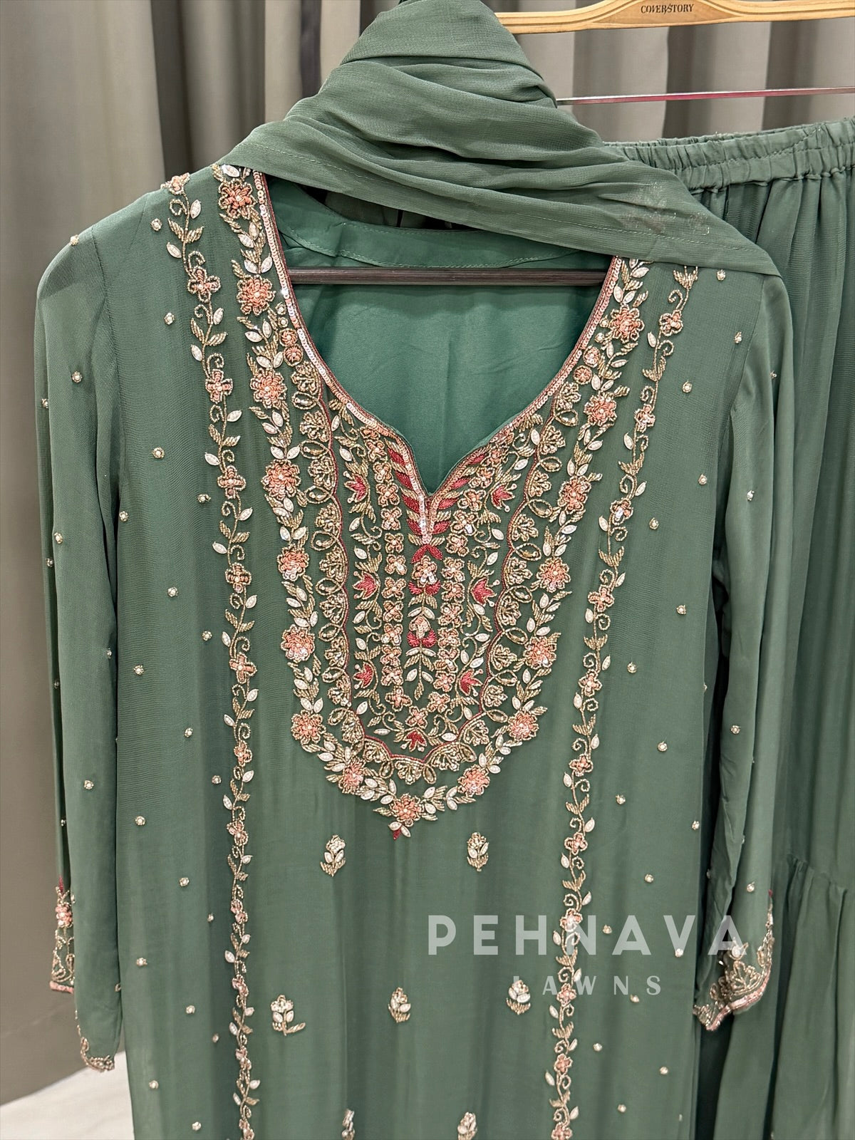 Premium Handworked Chiffon Suit-4326