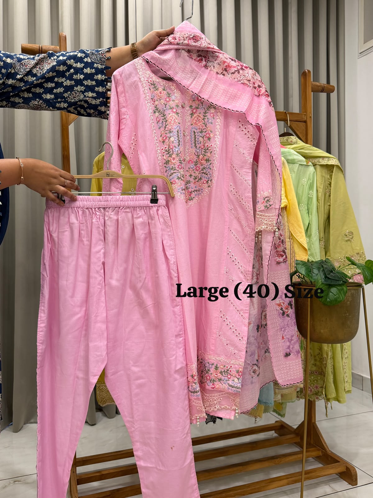 Signature Embroidered Three Piece Set