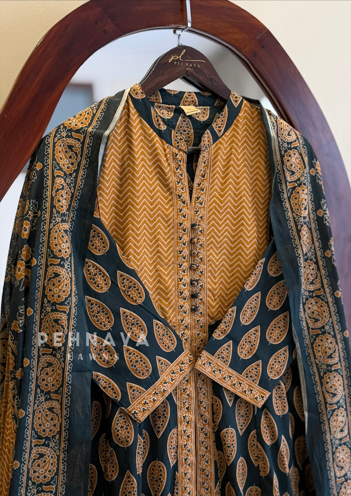 Ajrak Print A-Line Suit Set 11021-24
