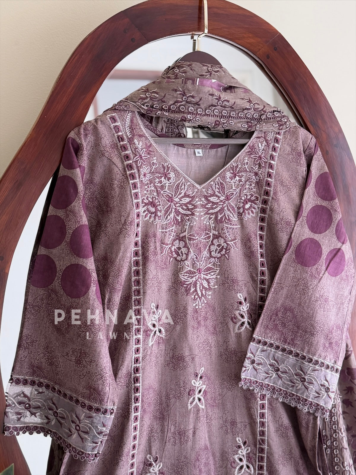 Embroidered Printed Suit Set-2003-6