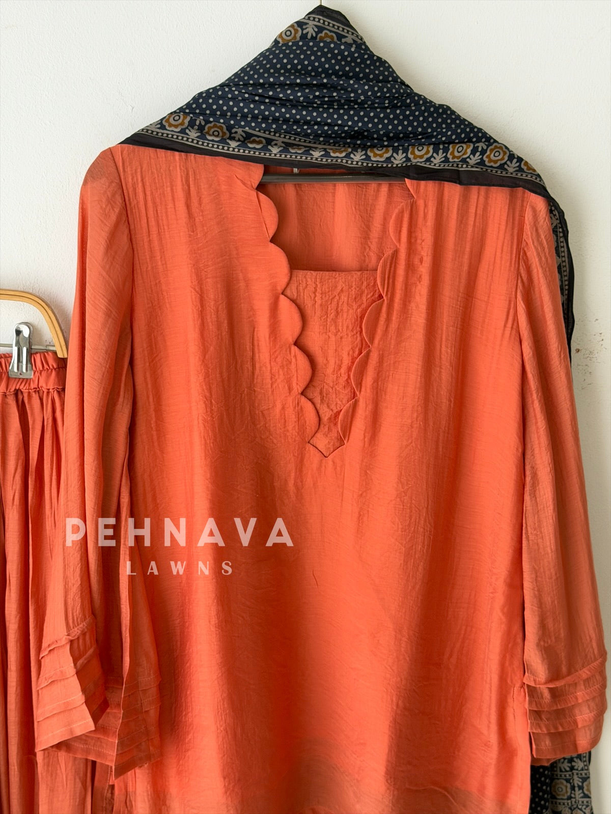 Farshi Shalwar Set with Ajrak Printed Dupatta-B269 (With Assorted Color and print Dupatta)
