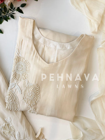 Premium Soft Organza Handworked Suit 10645