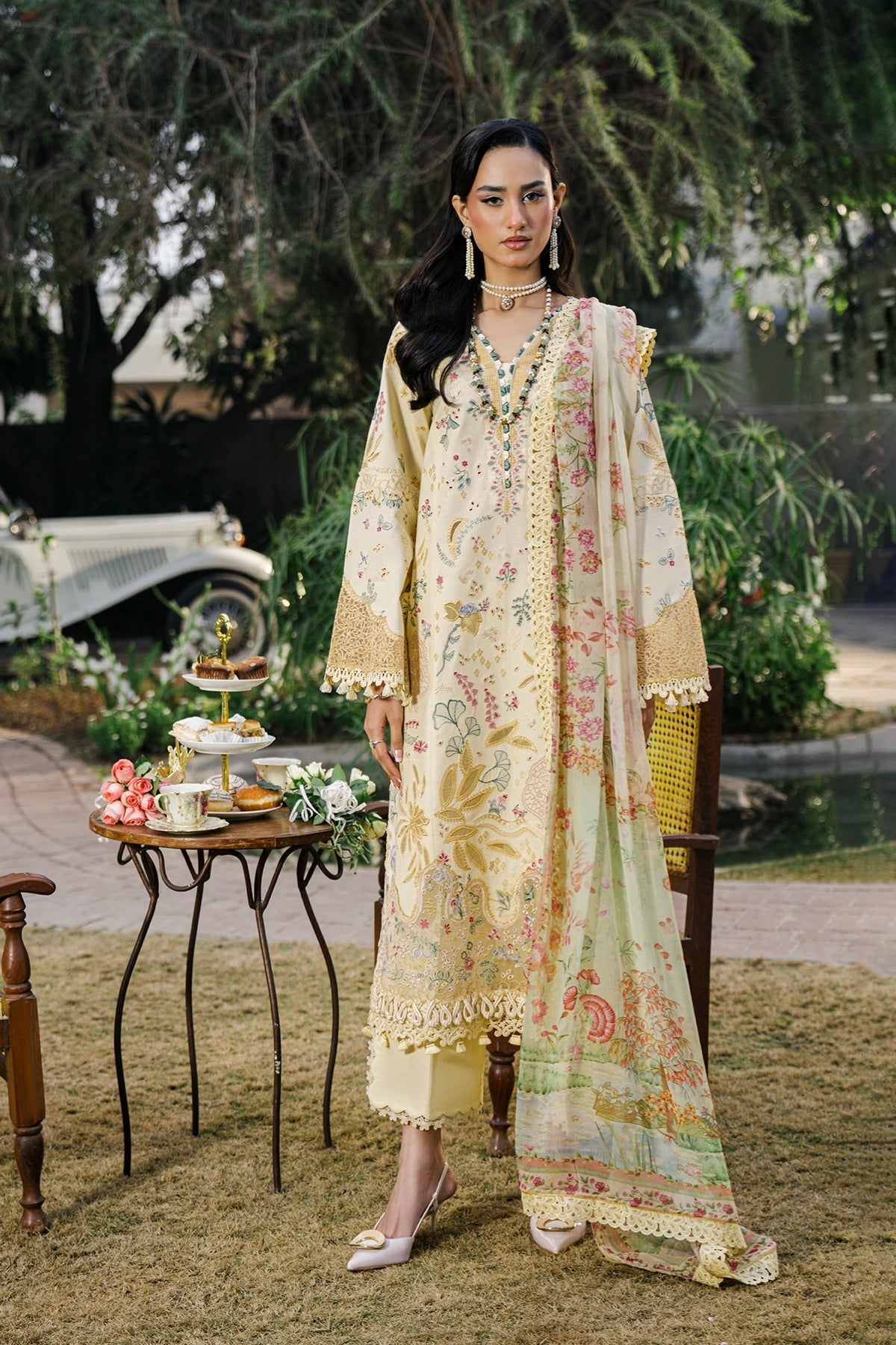Sundas Ahad Premium Suit-BUTTER YELLOW EL-04