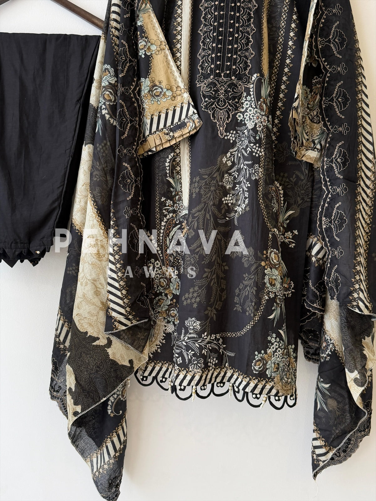 Signature stitched Suit-407 Black