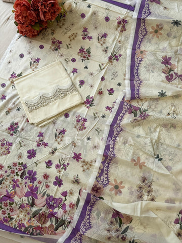 Premium Khaadi Bottom Embroideres Lawn Suit-KS06