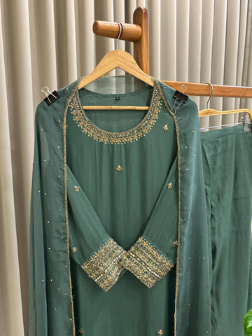 Premium Handworked Soft Organza Suit