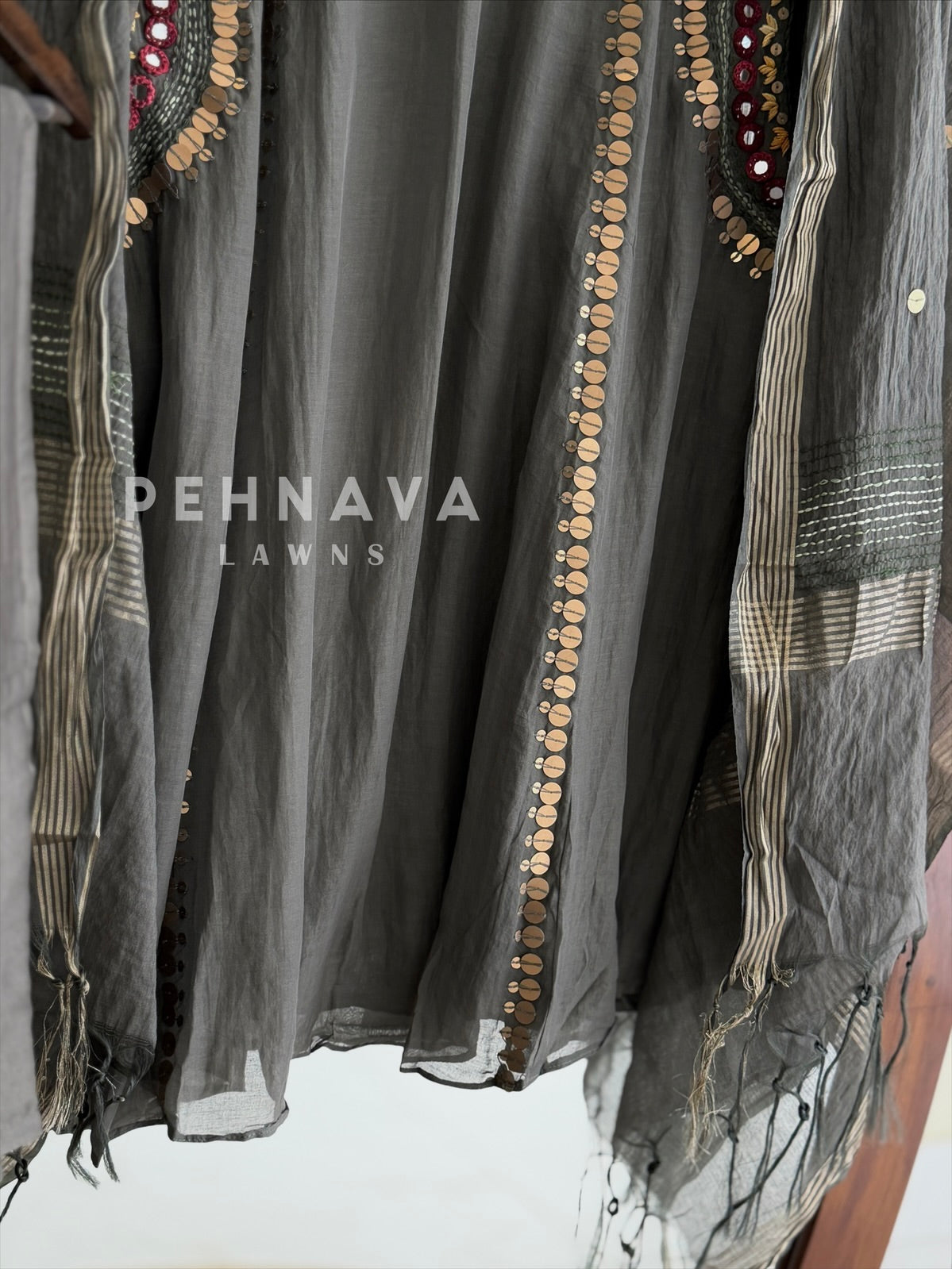 Boho Mirror Embroidered 3-Piece Suit