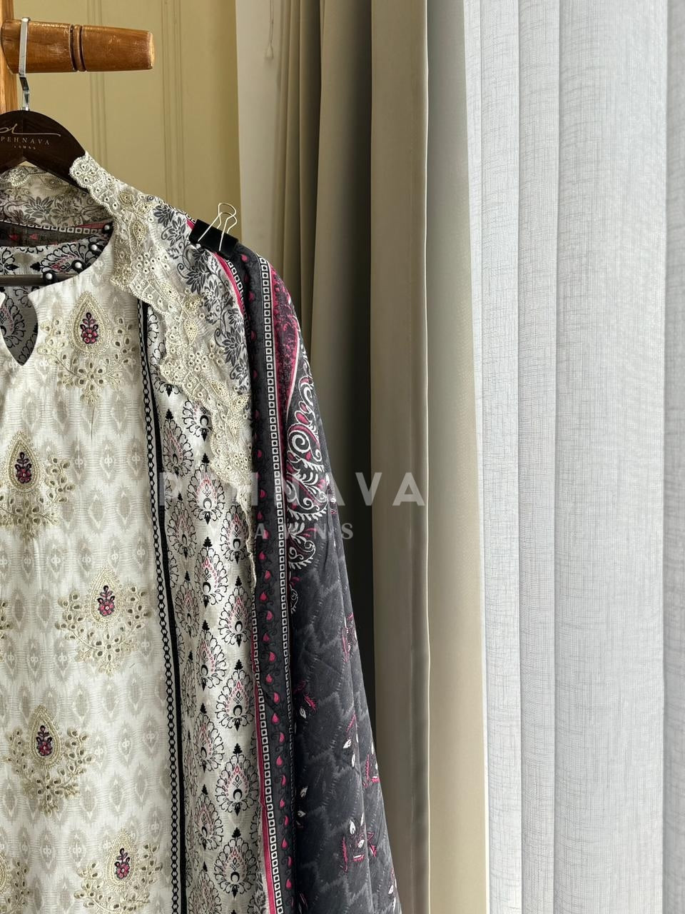 Embroidered Printed Cotton Set-1108