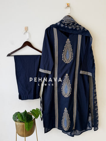 Cotton Printed Three Piece Set-13194