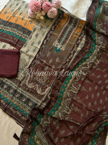 Trendy Festive Crepe Suit-1995