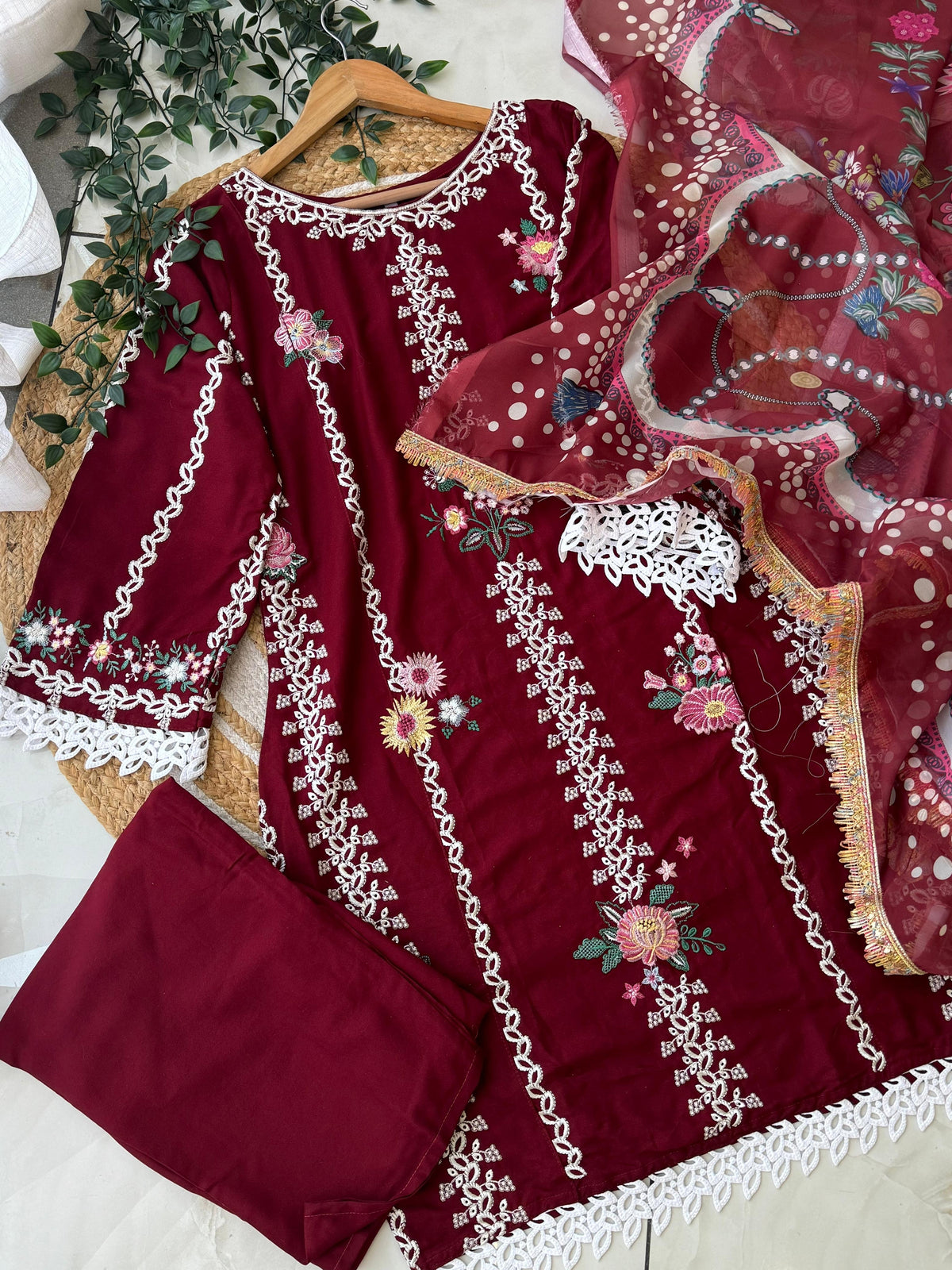 New Red and Black Pakistani Suit