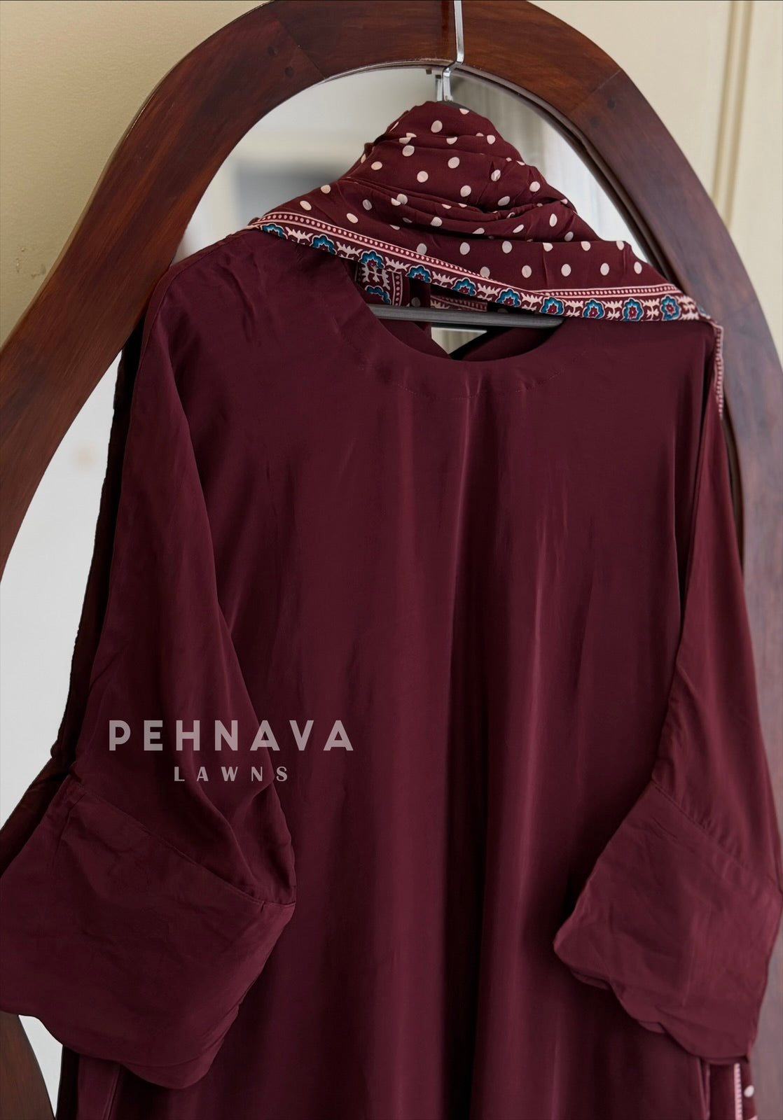 Ajrak Printed Dupatta Kaftan Suit Set