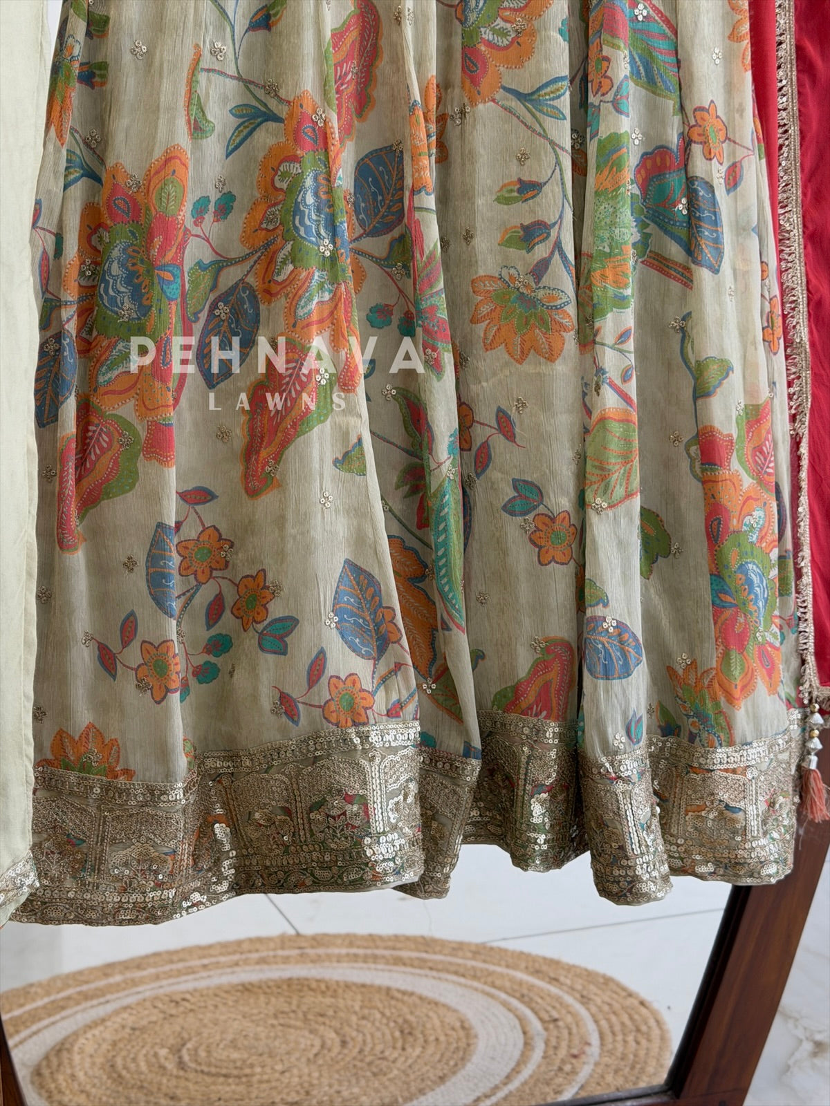 Floral Printed Anarkali Ensemble-5523