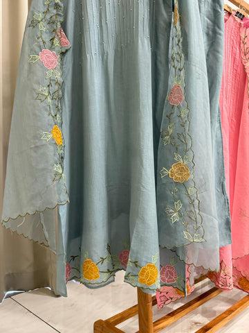 Mul-Cotton Pin-tucks suit- 6399