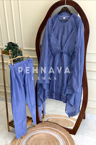 Embroidered Lace-Trimmed Suit Set