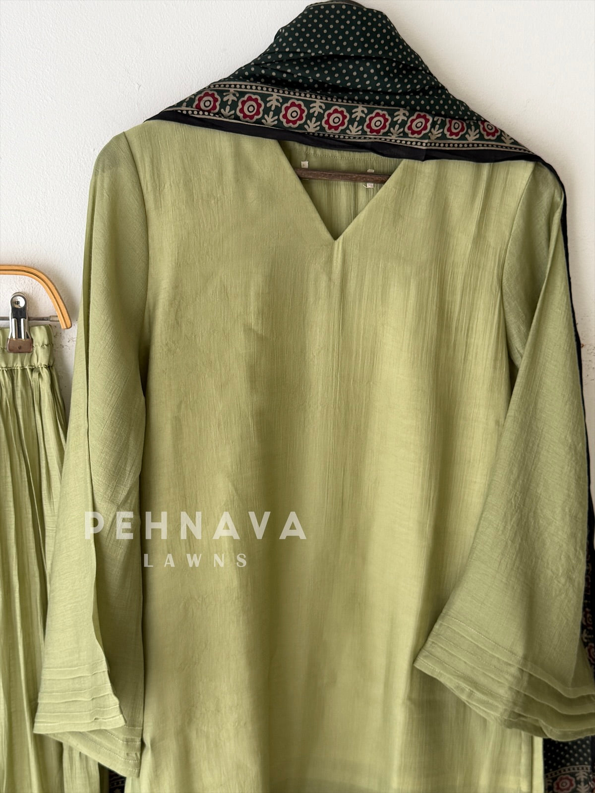 Farshi Shalwar Set with Ajrak Printed Dupatta-B269