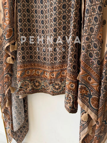 Ajrak Printed Unstitched Suit