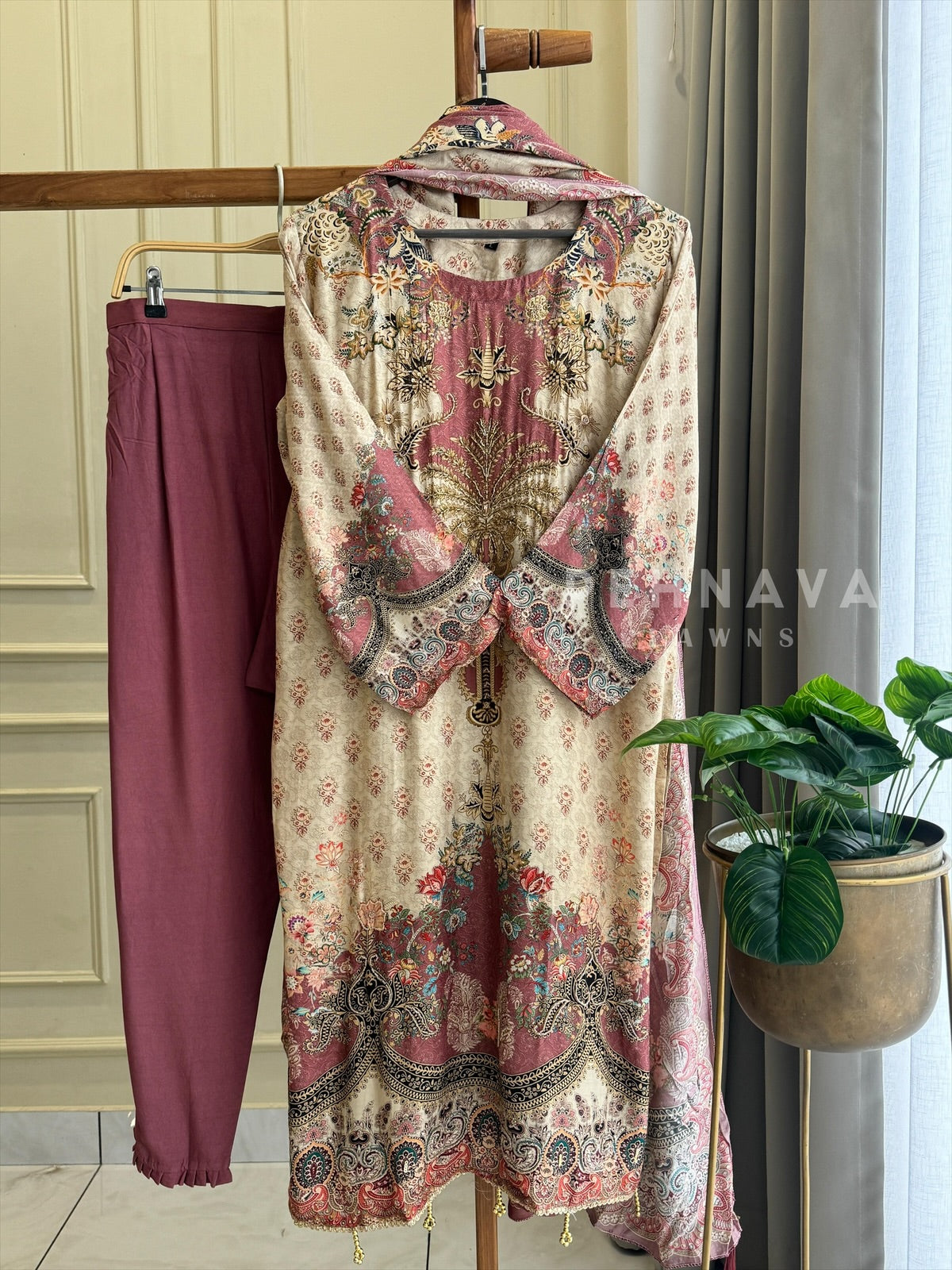 Printed Muslin Suit Set-306