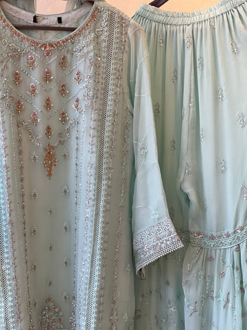 Agha Noor Formal Chiffon Sharara Ensemble
