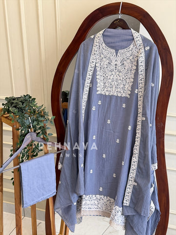 Embroidered Unstitched Suit 1056