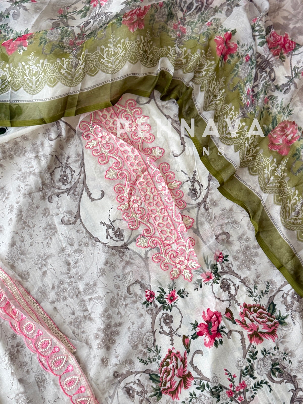 Signature Embroidered Unstitched Suit-1360