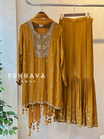 Premium hand worked sharara suit