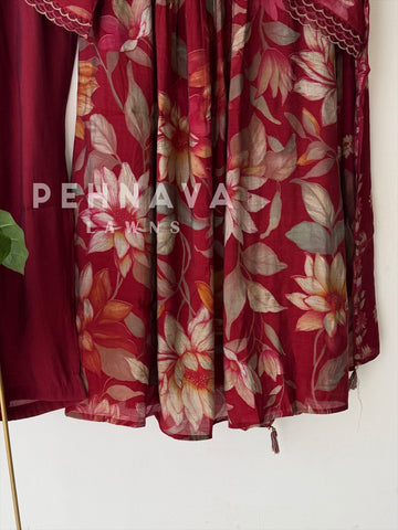 Mirror Embellished Printed Suit-13136