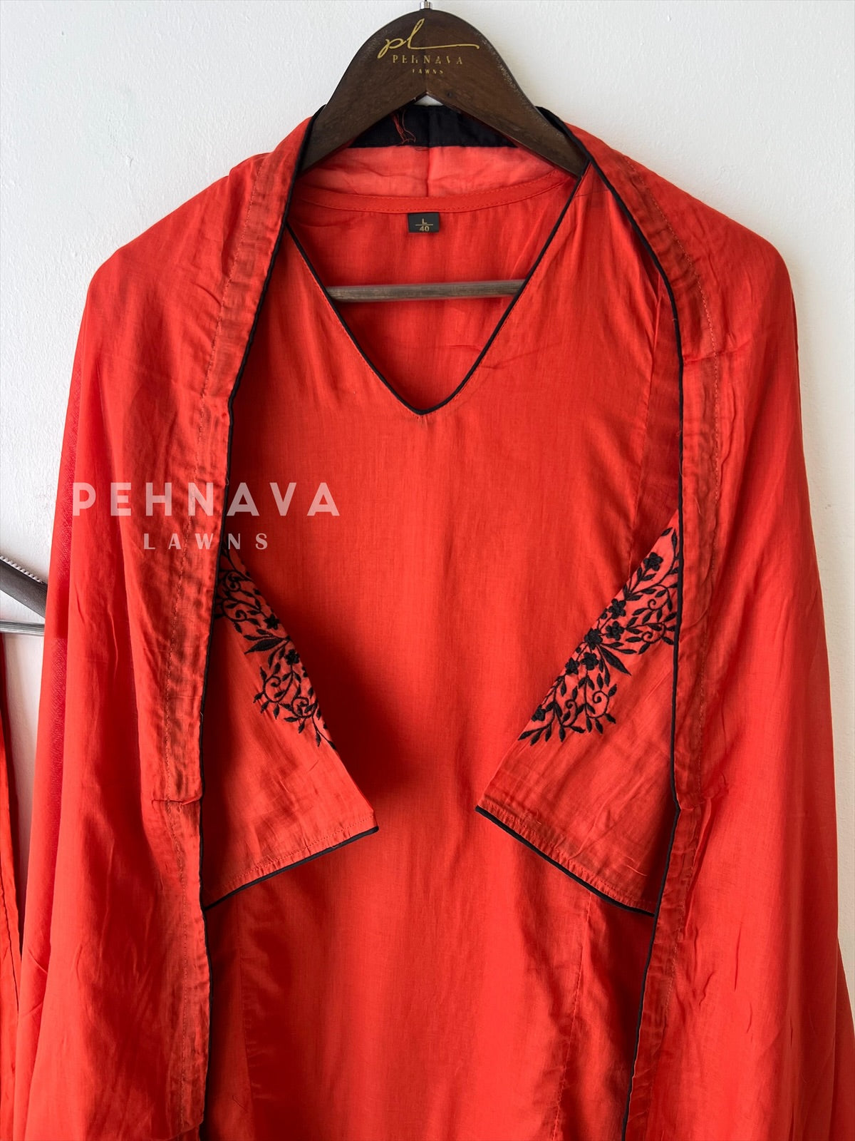 Black Thread Embroidered Suit