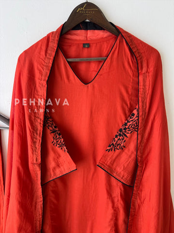 Black Thread Embroidered Suit