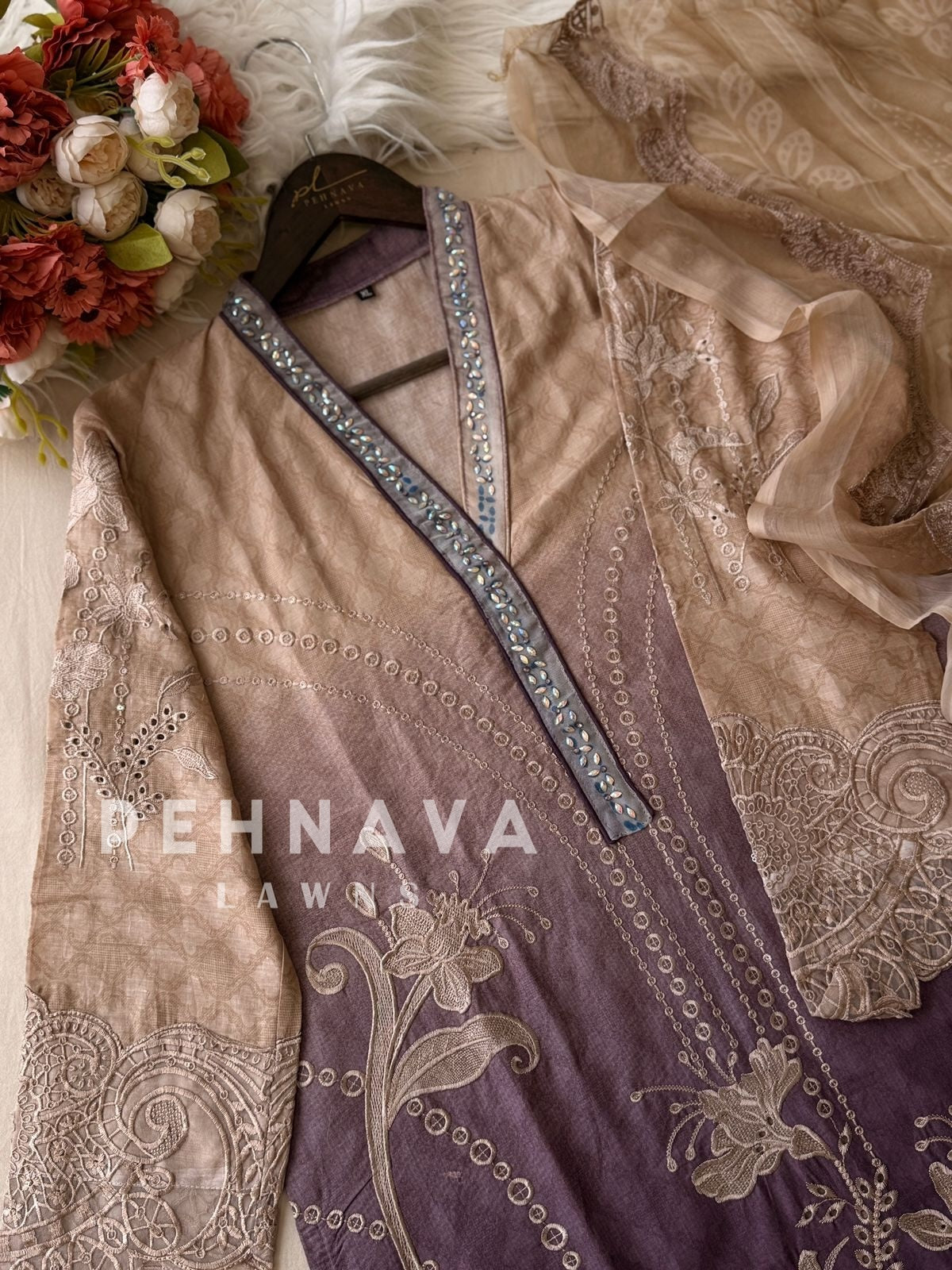 Cut Work Stitched Suit 1831
