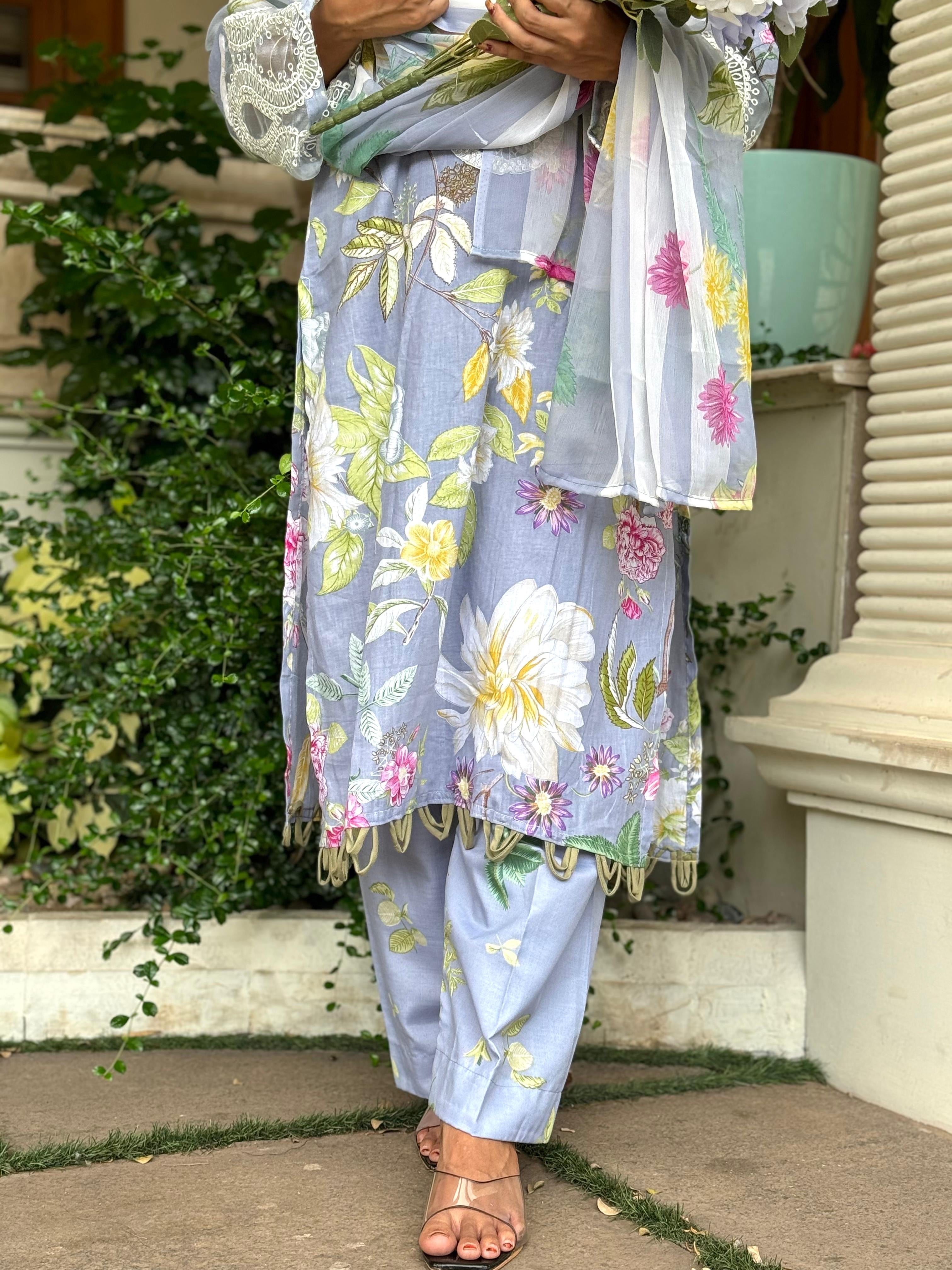 Floral Patterned Casual Pak-Suit-2