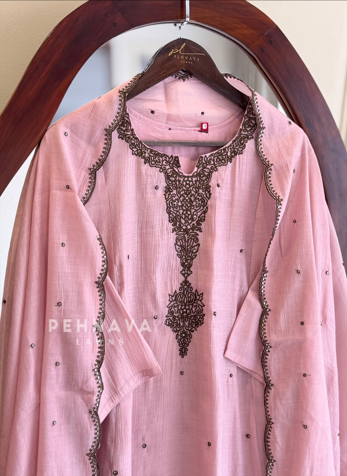 Embroidered Yoke Suit Set 13168