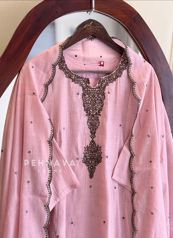 Embroidered Yoke Suit Set 13168
