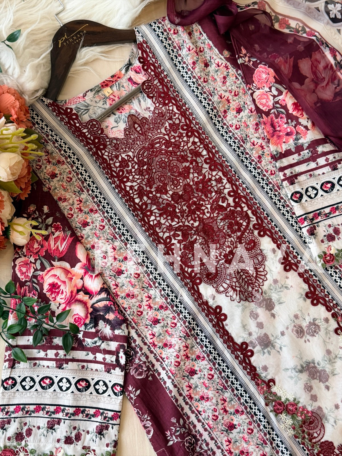 Signature Embroidered Lawn Unstitched Suit 1847